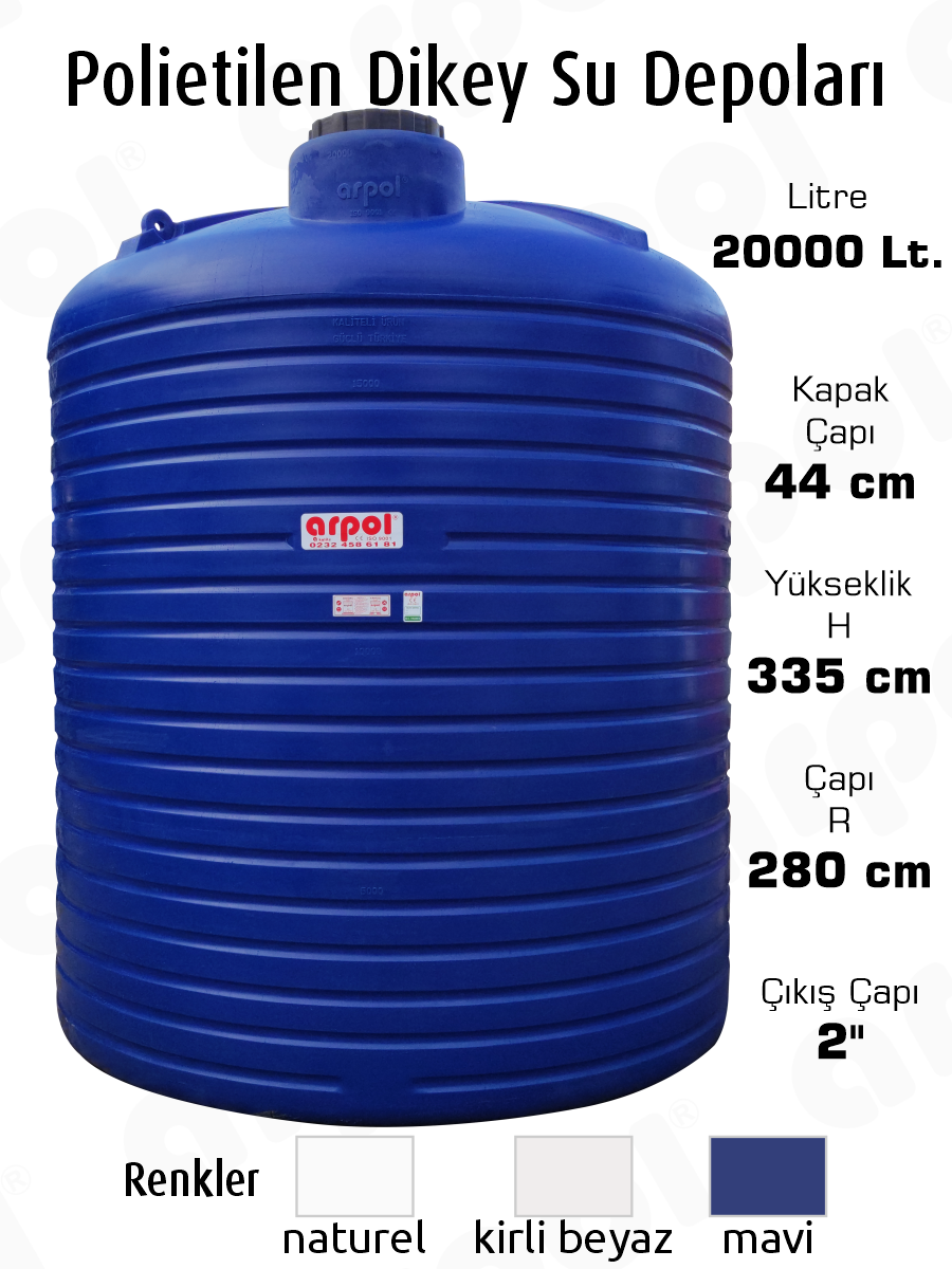 polietilen dikey su depolar� 20000 lt